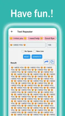 Text Repeater - Love 3K android App screenshot 1